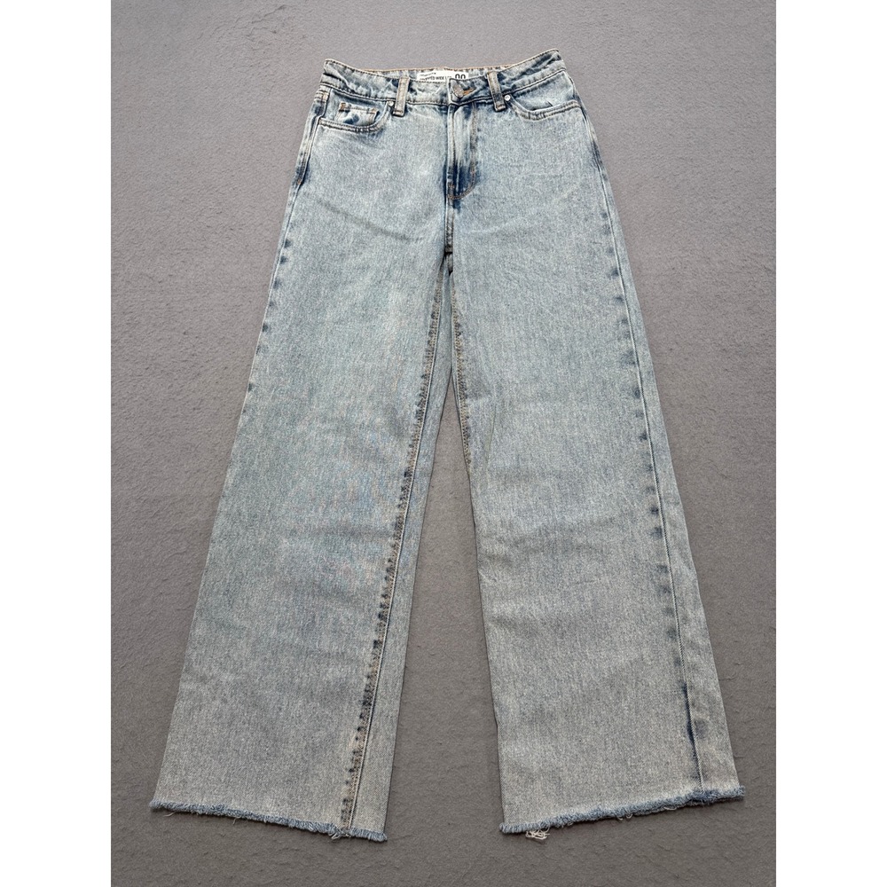 Refuge Baggy Jeans Women's 00 Blue Light Wash Denim Cropped Wide Leg Cotton Y2K